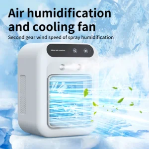 Portable Air Conditioners,3-In-1 Cooling Fan Air Conditioner with 2-Speed,Built-In 1800mah Battery,Air Cooler for Home&Outdoor